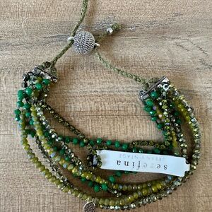 NWT Serefina Green Beaded Bracelet with magnet clasp